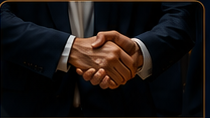 Two business people shaking hands